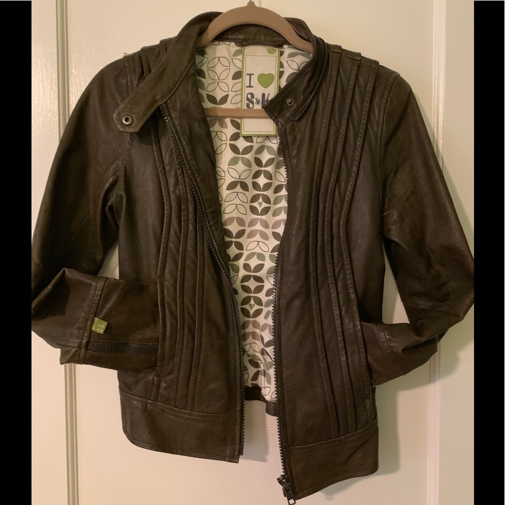 Soia & Kyo Leather Hoodie Moto Jacket